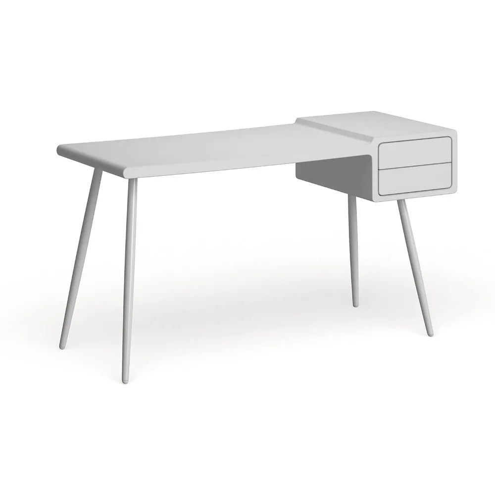 Home Collection Ferli Mid-Century Scandinavian White Two Drawer Desk. This Desk…