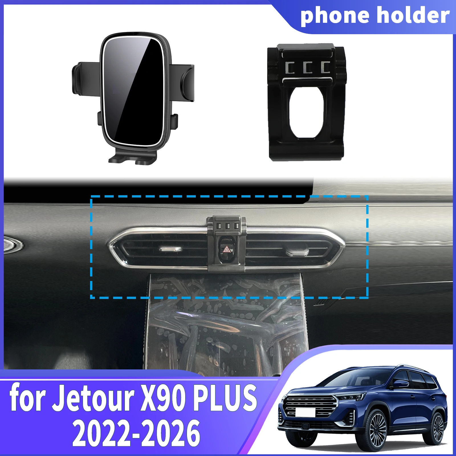 Suporte de Navegação para Telefone Personalizado para Jetour X90 PLUS 2022 2023 2024 2025 2026, Acessórios para Carro