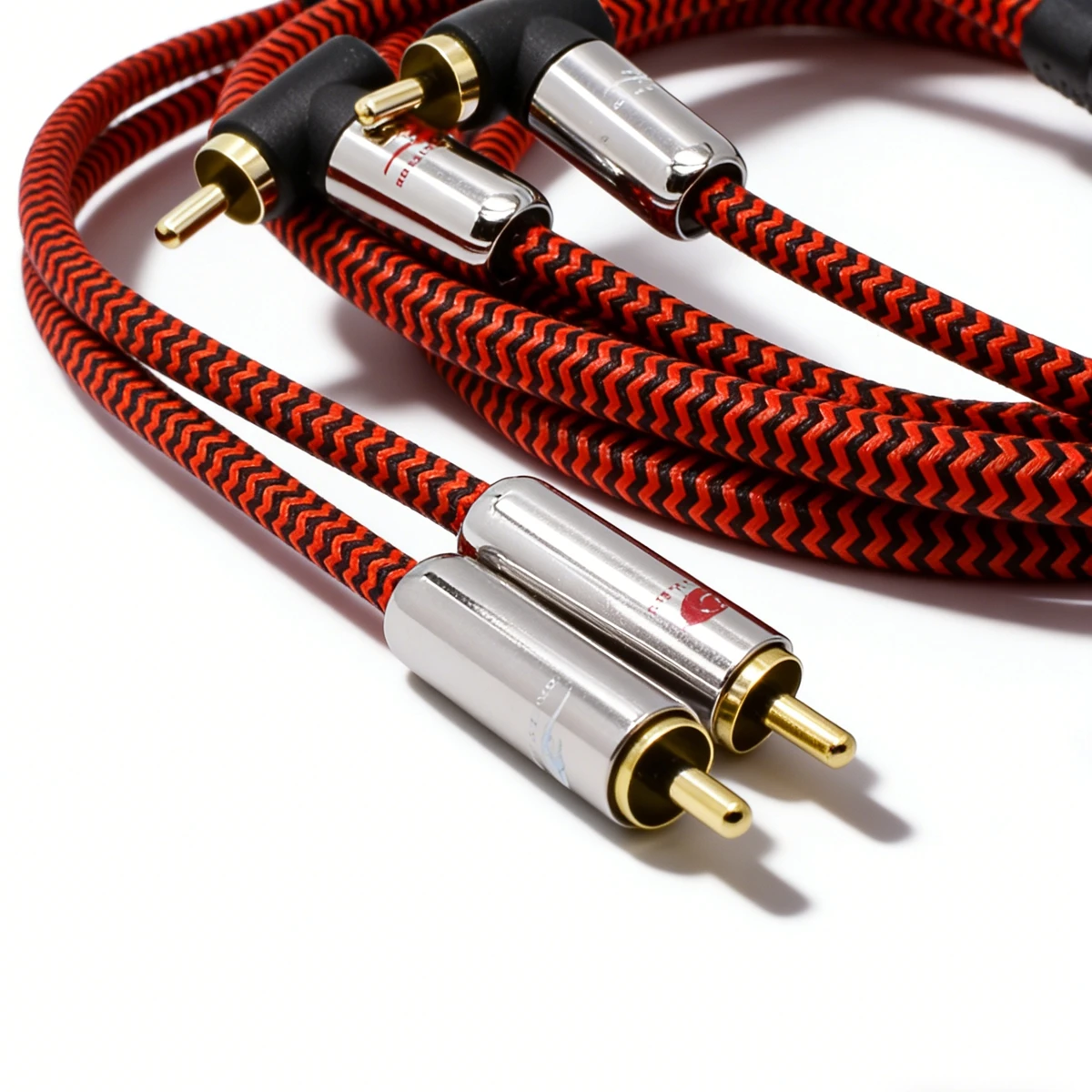 Hifi Angled RCA Audio Cable 90 Degrees Dual RCA to Dual RCA for AMP Speaker Soundbox TV CD Shielding OFC Cable 1M 1.5M 2M 3M 5M