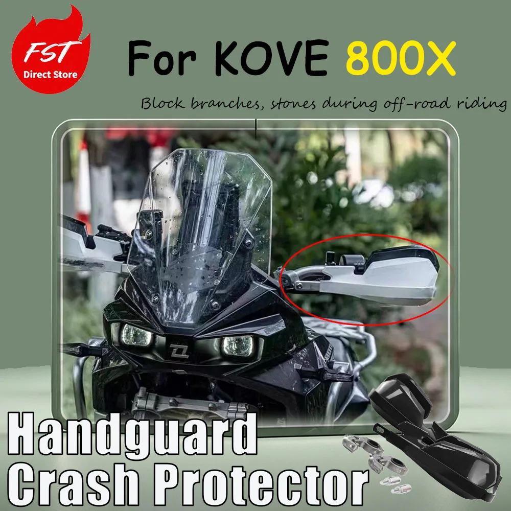 For KOVE 800X, the replacement accessories include anti-drop hand guard, handlebar front windscreen and bow guard.