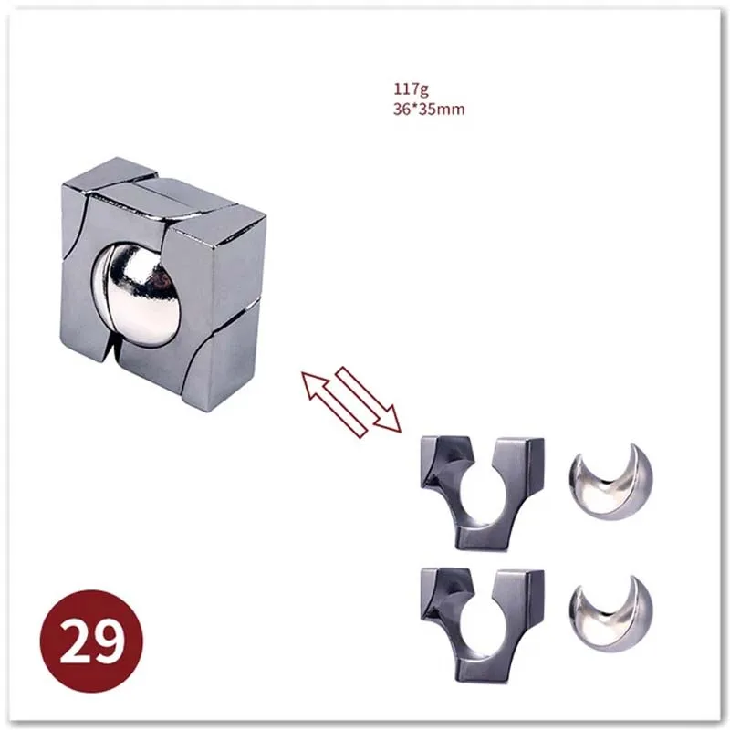 No1-39 Legierung Ball Klassische IQ Metall Gehirn Teaser Magie Verblüffende Puzzles Spiel Spielzeug Für Kinder Erwachsene Lustige Geschenke Metall puzzle