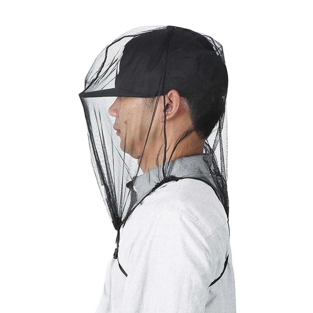 

2 PCS Mosquito Net Camping Dust-proof and Mosquito-proof Cap Face Netting for Bugs Hat with Mesh