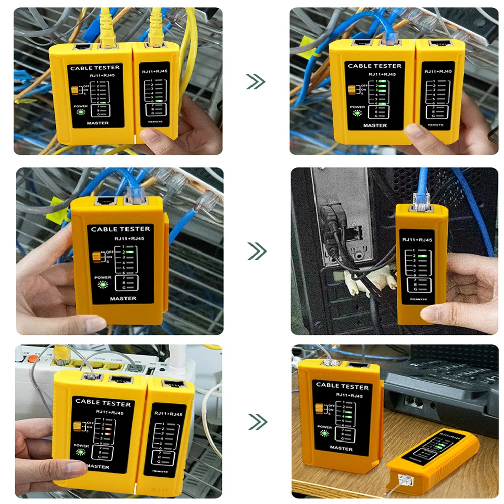 Testeur de câble lan RJ45 RJ11 RJ12 CAT5 UTP, testeur de câble réseau, outil de réparation réseau