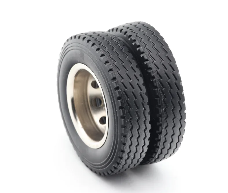 Qin 1/24 2PCS Upgrade Road Tire Skin D44mm/24mm RC Static Modification Tractor Truck Model Tire Skin