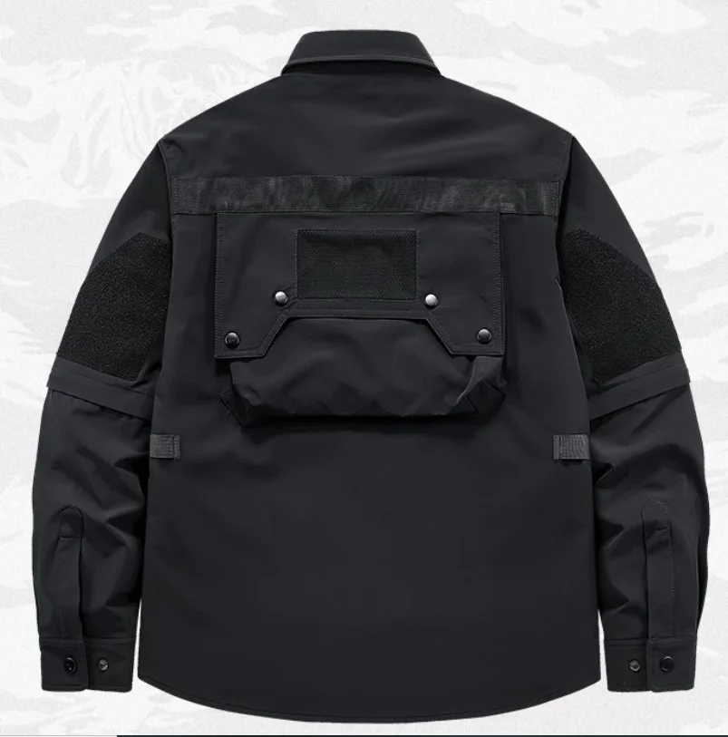 Spring and Autumn Functional Wind Collar Jacket Loose Tactical Multi Pocket Cyberpunk Jacket