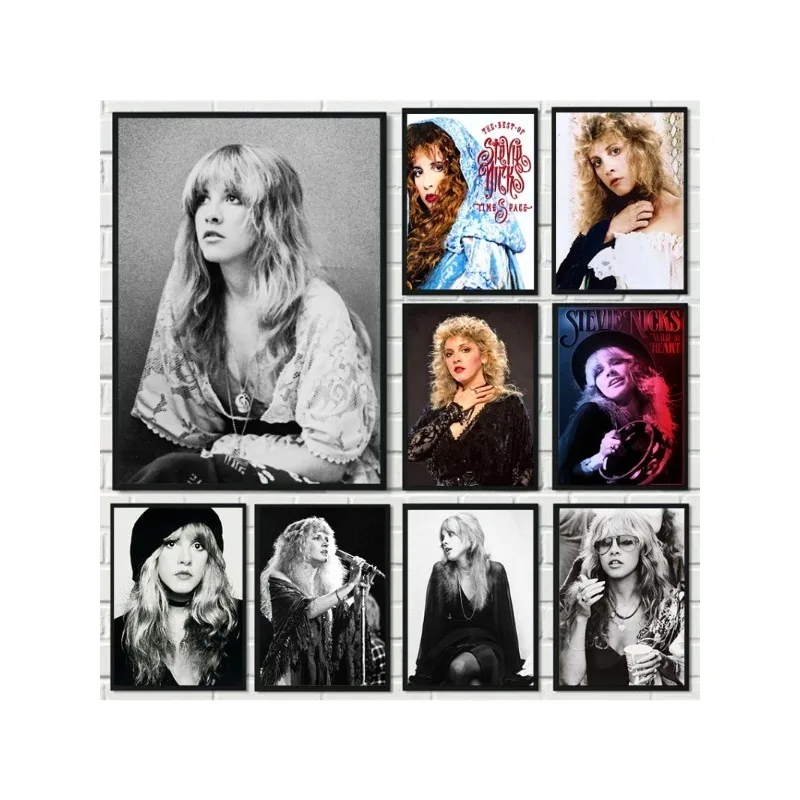 Vintage Stevie Nicks Singer Classic Portrait Poster Canvas Painting Wall Art Pictures Retro Room Home Bar Cafe Decor Fans Gift