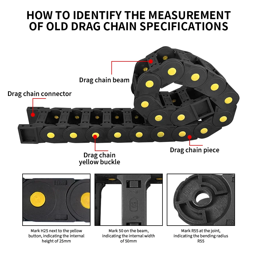 Bridge Cable Chains 7-18 Series 1000mm Wire Transmission Carrier Plastic Drag Towline Transmission Drag CNC Engraving Machine