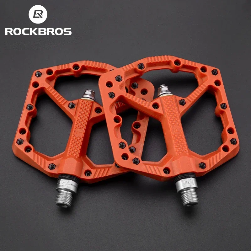 ROCKBROS Bicycle Pedals Non-slip Mtb Bmx Cycling Pedals Nylon Ultralight Waterproof Bike Platform Pedals Bicycle Accessories