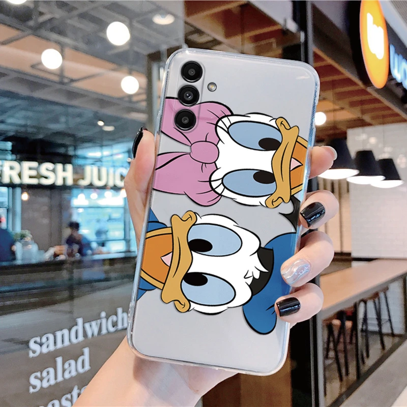 Per Samsung Galaxy M23 M33 5G Custodia per telefono in silicone morbido trasparente Cover posteriore trasparente Topolino Minnie Mouse Daisy Paperino Stitch