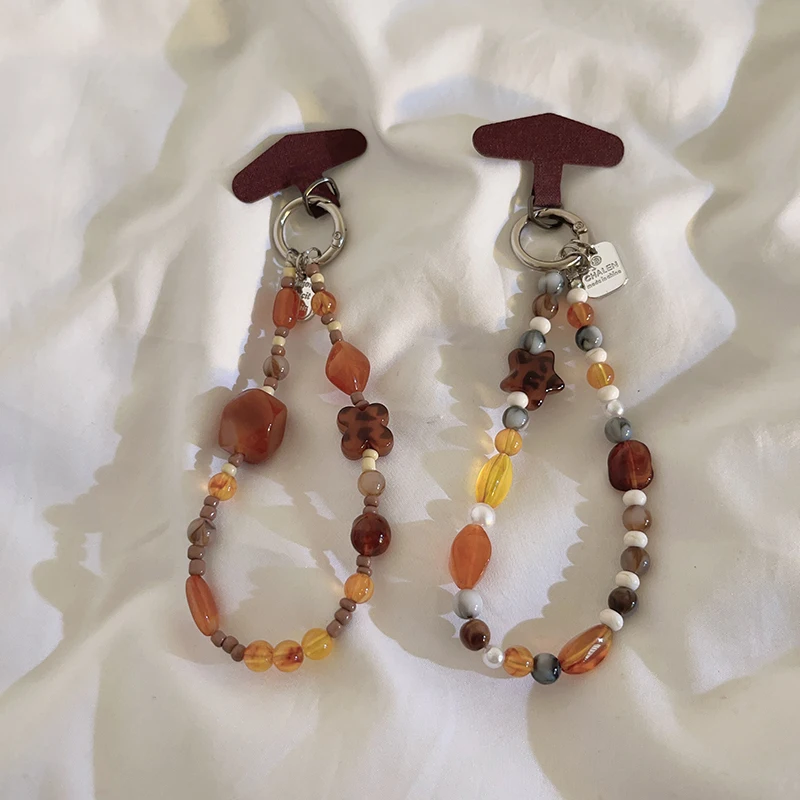 

DIY Retro Mix Beaded Bracelet - Short Wrist Strap for Phone Cases, Trendy Ins Style, Cute for Girls