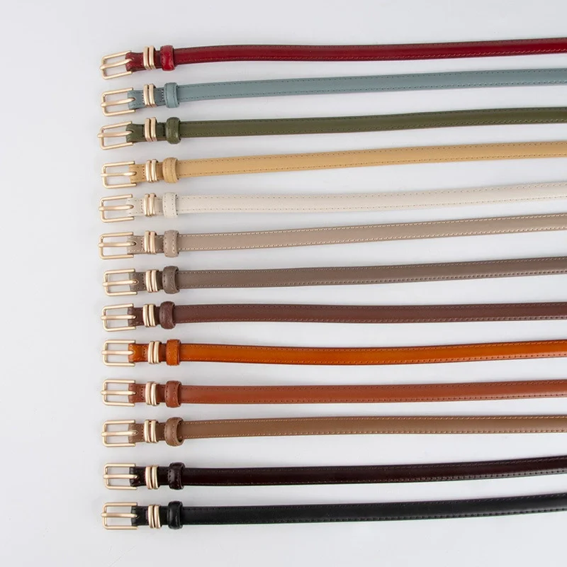 ผู้หญิงวินเทจหัวเข็มขัดหนังแท้รัดตัวหญิง Cummerbund เสื้อเข็มขัดชุด Decration เข็มขัดแคบ J1044