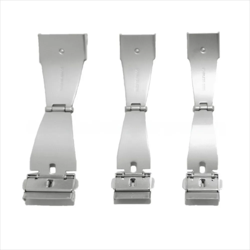 Stainless Steel Watch Band Buckle Brushed Silver Stainless Steel Buckle‌ Folding Quick Release Snap Fastener‌ Watch Accessories