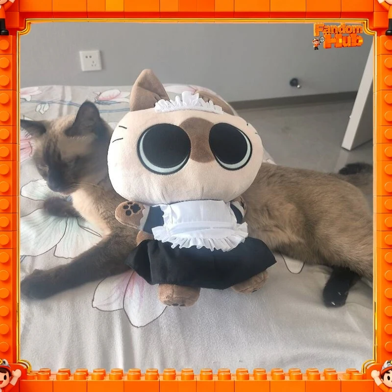 

Подлинная плюшевая кукла Азуки, плюшевая кукла сиамского кота, игрушка-милая подушка, наряд горничной, дорожная кукла Азуки, игрушка в подарок для фанатов