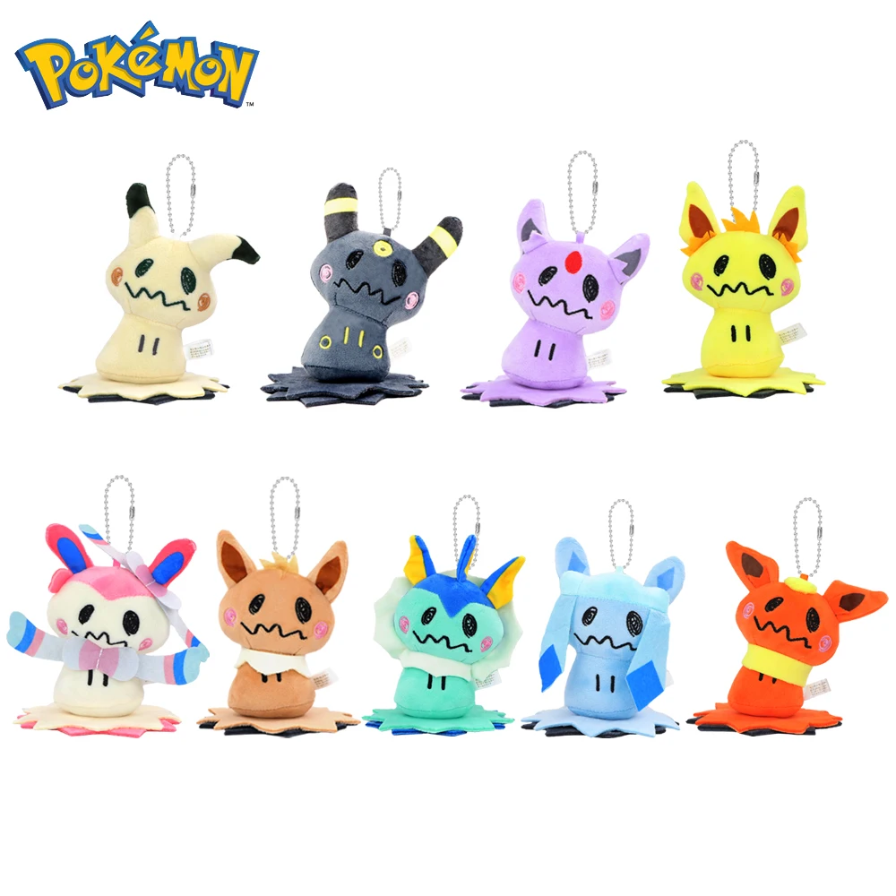 Mimikyu Eevee Plush Keychain Mimikyu Cos Eeveelution Vaporeon Glaceon Umbreon Pendant For Fan Collectible Sylveon Gifts Decor