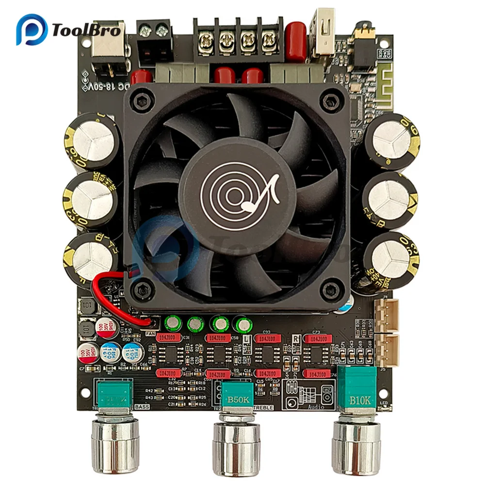 Estéreo Digital Bluetooth Power Amplifier Board Suporte u Disk Treble Bass Speaker Subwoofer 300w Mais 300w dc 1850v 12v Tpa3225