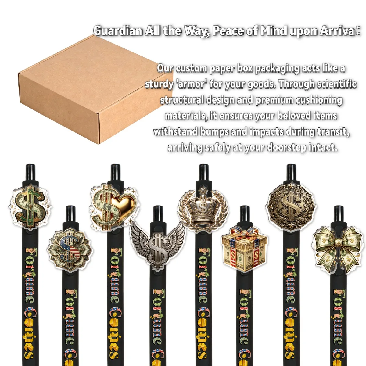 Creative Rotating Dollar Sign Ballpoint Pens Student Office Stationery Relaxing Stress Relief Writing Pens