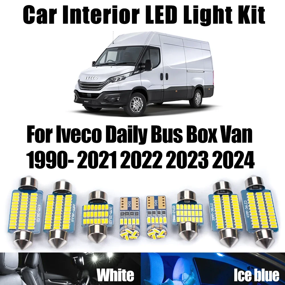 

Светодиодные внутренние лампы для чтения Canbus, комплект купольного освещения для карт для Iveco Daily Bus Box Van 1990- 2020 2021 2022 2023 2024, автомобильные аксессуары