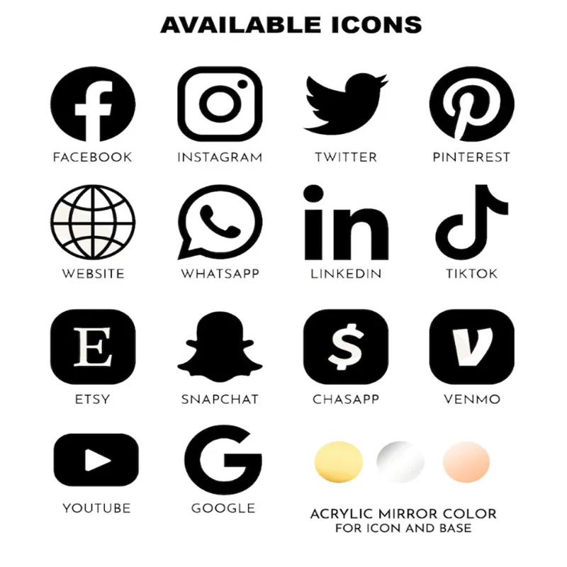 Custom Beauty Signs Circular Business Social Media QR Code Sign Instagram sign Facebook Sign