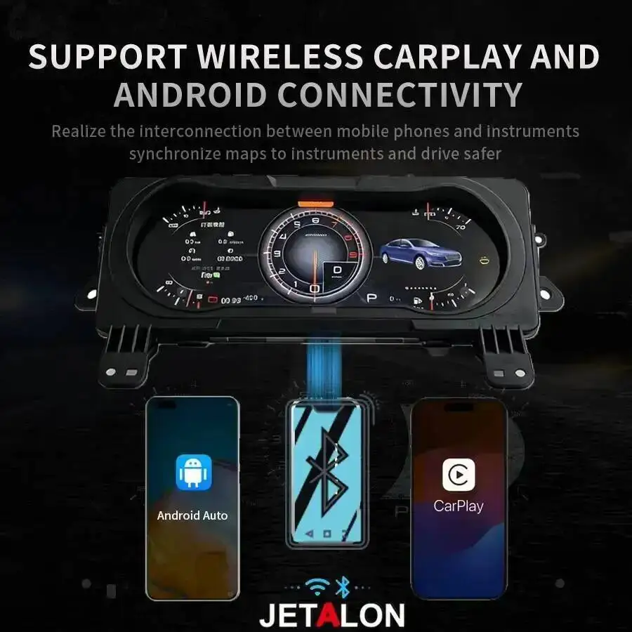 12.3inch Linux 1920*720 Screen Car LCD Digital Instrument Cluster For Ford Mustang 2014-2018 Virtual Cockpit Speedometer Carplay
