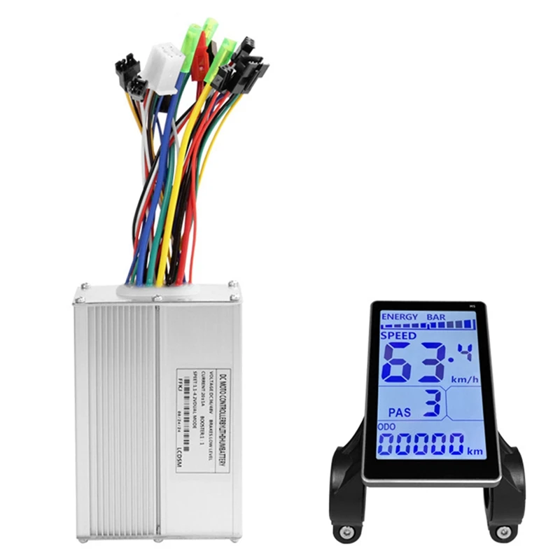 M5 Electric Bike LCD Display Dashboard SM5PIN +20A 36V/48V Sine Wave Controller For Mountain Bike Modification Kit