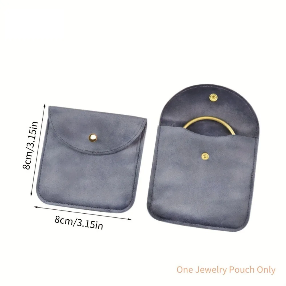 Small Velvet Jewelry Pouch with Snap Button Soft Microfiber Jewelry Packaging Bag Mini Earring Ring Necklace Organizer Storage