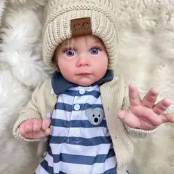 22 inch Maggie Reborn Boy Handsome Bebe Reborn Doll with Rooted Hair muñeca bebe reborn bebê reborn bebê reborn reailista