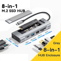 8-in-1 USB Hub With Disk Storage M.2 SSD USB Type-c to HDMI-Compatible Adapter Laptop Dock Station For Macbook Pro Air M1 M2