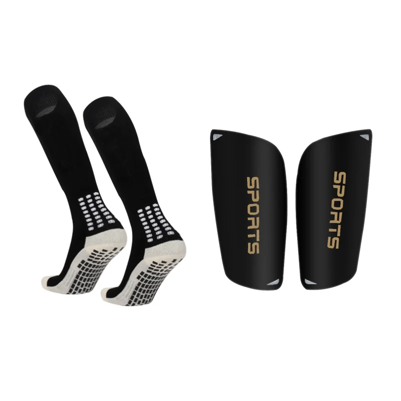 

2 Piece Set Men Women Soft Breathable Anti-slip Leg Guard Sports Grip Socks for Football Running Soccer Basketball Cycling