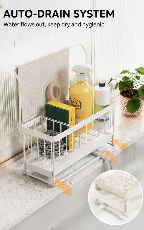 Freestanding Stainless Steel Toothbrush Holder Toothpaste Organizer Bathroom Storage Rack Rustproof Countertop Stand