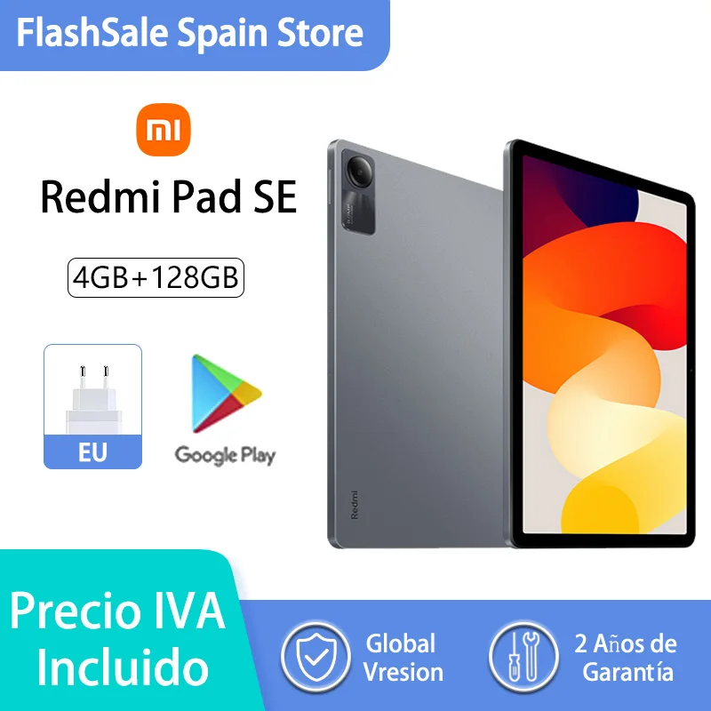 Xiaomi Redmi Pad SE, Tablet, 11-calowy wyświetlacz Full HD+, 8000 mAh, ładowanie 10 W, 90 Hz, Dolby Atmos, poczwórny głośnik, MIUI 14, edycja