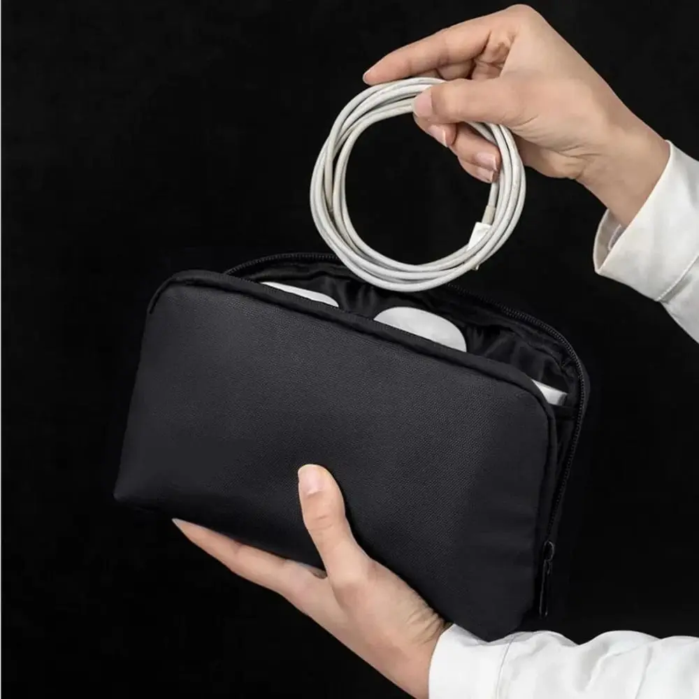 Bolsas de Armazenamento para Cabos de Dados Portáteis, Impermeáveis, Grande Capacidade, Organizador de Carregadores e Fones de Ouvido, Cor Sólida, Multi-compartimentos