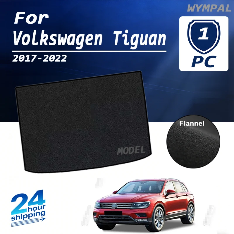 

Коврик для багажника из замши для Volkswagen Tiguan 2017-2022, поддон-вкладыш для багажного отделения, коврик для пола багажника, черный