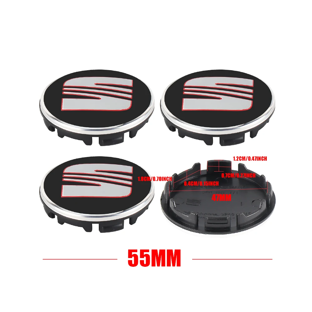 4 stuks 55/63MM wielnaafdoppen velgenafdekkingen badge auto-accessoires voor Seat Cupra Ateca Ibiza 6F Leon Mk2 FR E-Racer Formentor