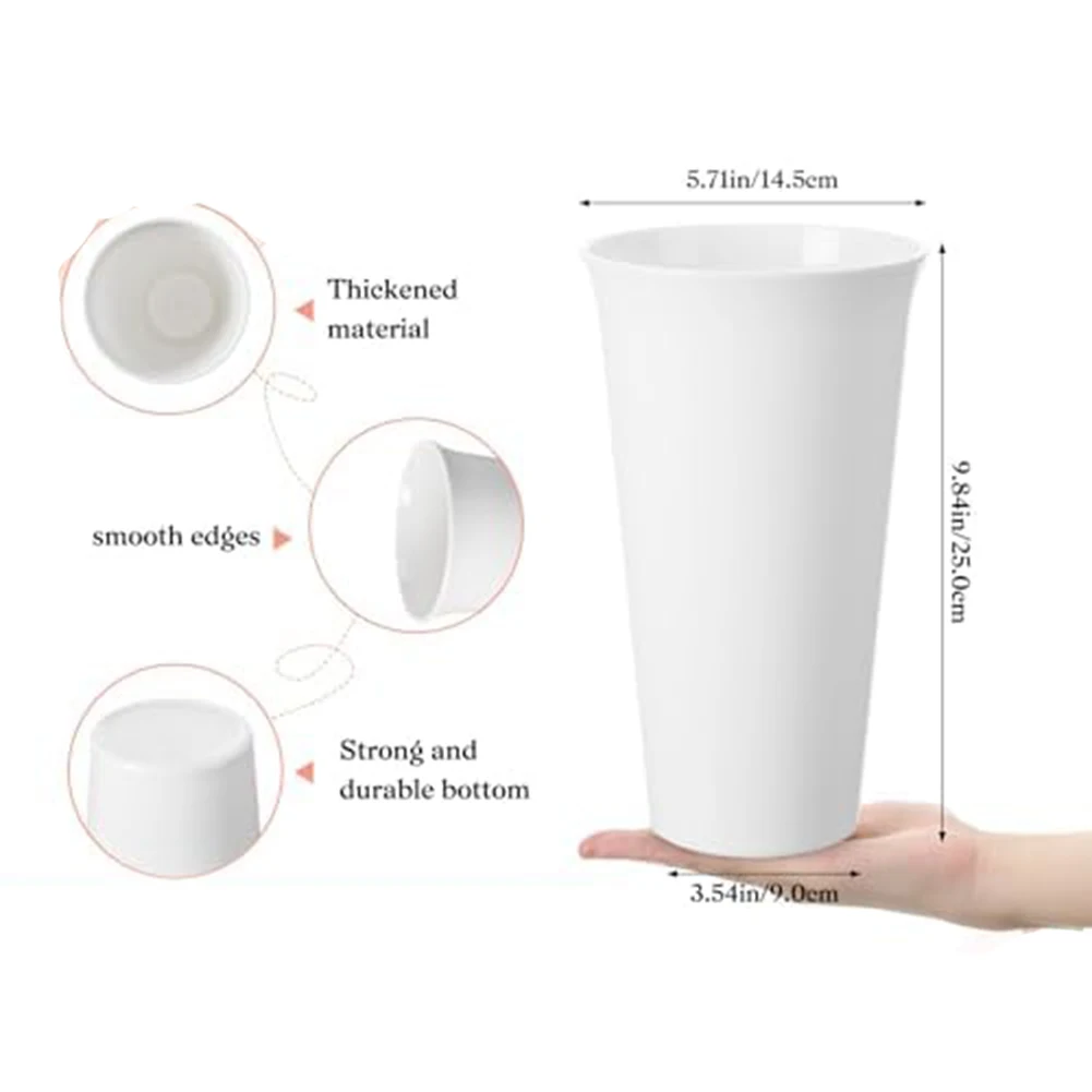 8 Pack Plastic Flower Buckets 9 84 Inch Vases Designed for Wedding Floral Arrangements and Easy to Use for Events