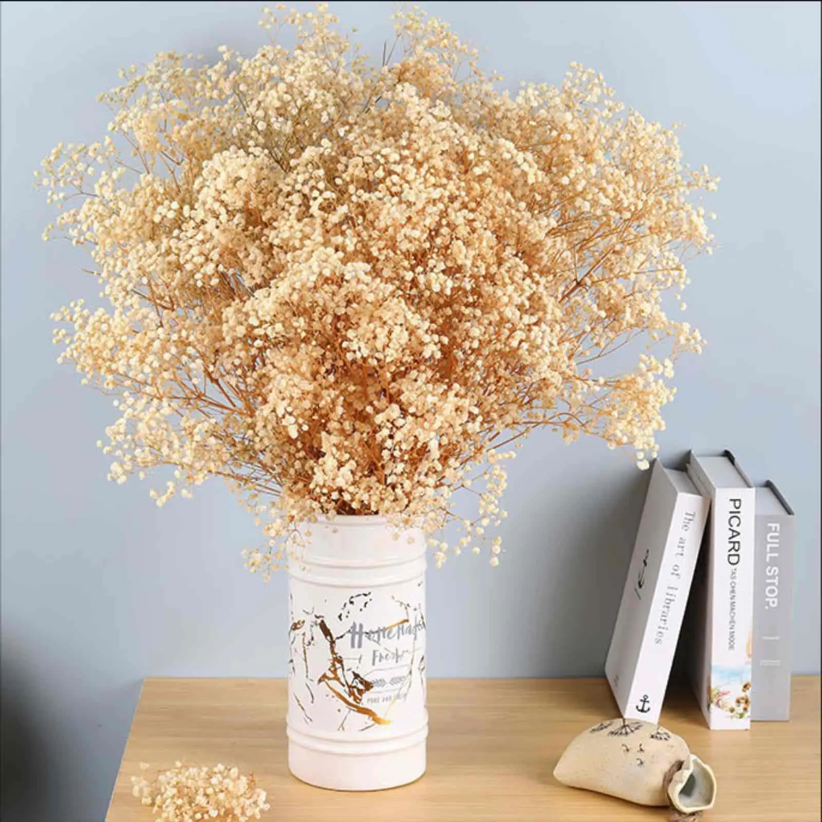 

90g Dried Babys Breath Flowers Bouquet Ivory White Dry Flowers,Natural Gypsophila Branches Wedding Decor,DIY Wreath Card Making