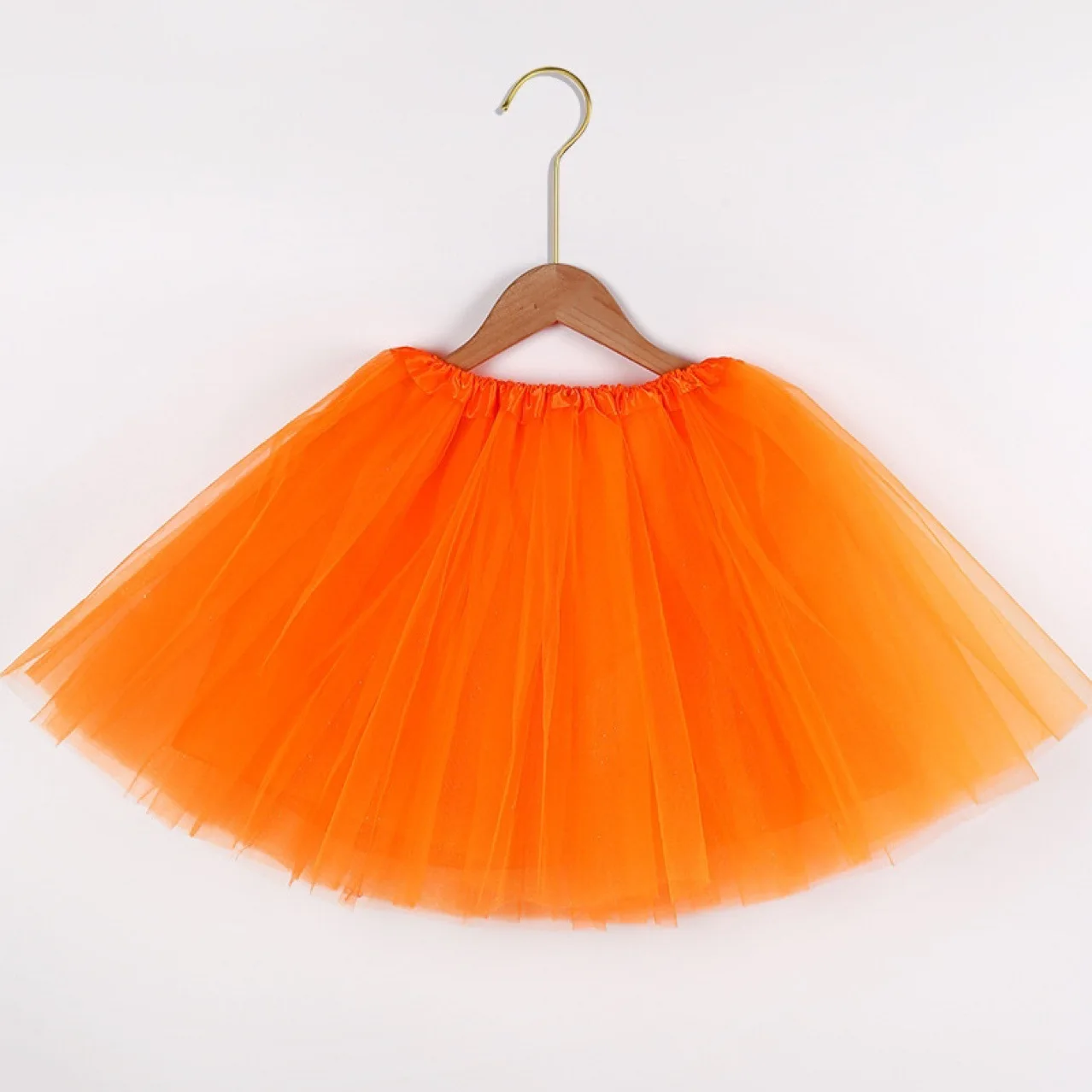 Kid 4 Layer Hard Tulle Tutu Skirt With Lining Anti-see-through Fluffy Pettiskirt Stage Performance DanceSkirt For Carnival Party