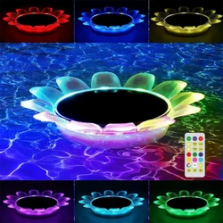 Sunflower Solar Waterproof LED Swimming Pool Pond Floating Night Lights for Pool Spa Patio Wedding Party Christmas Decorations