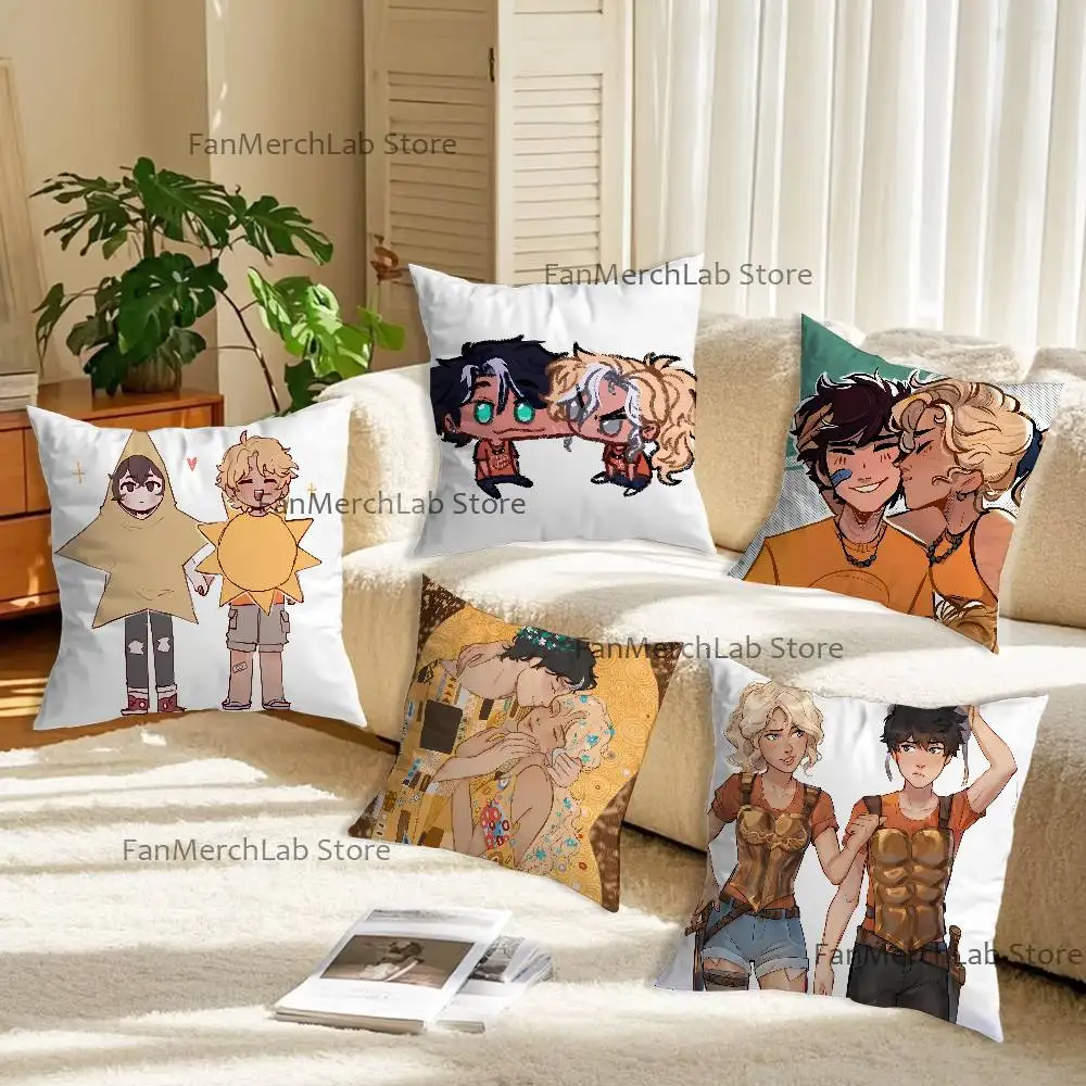 

Cartoon P-Percabeth Fanart Pillow Case Ultra Soft Skin Friendly Fabric Cloud Like Comfort & Concealed Zipper