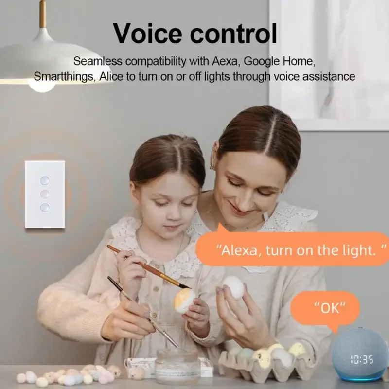 Tuya ZigBee Wall Touch สวิตช์ไฟอัจฉริยะพร้อม Neutral Smart Life APP รีโมทคอนโทรลควบคุมเสียง Alexa Google Home