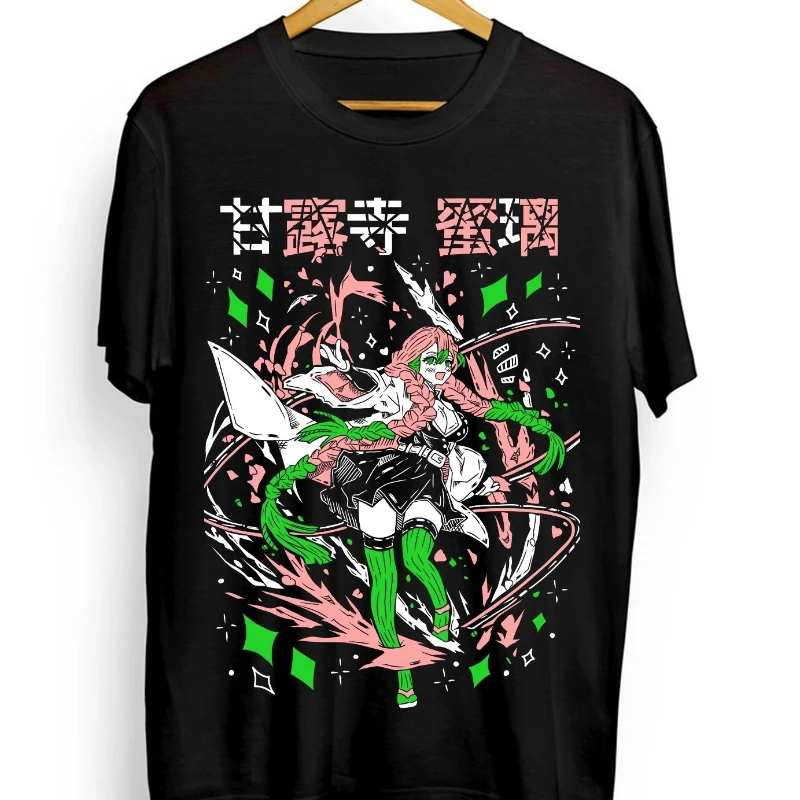 

Mitsuri Kanroji T-shirt Demon Killer Kimetsu No Yaiba Anime Nezuko Tee Summer New Men's and Women's Streetwear