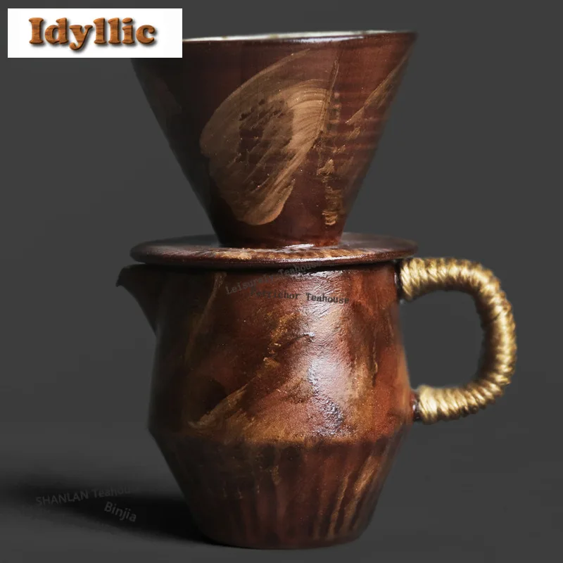 

Чайник для заваривания кофе и чая 230 мл, ретро-дизайн, с ситечком, для церемоний, подарок для кафе