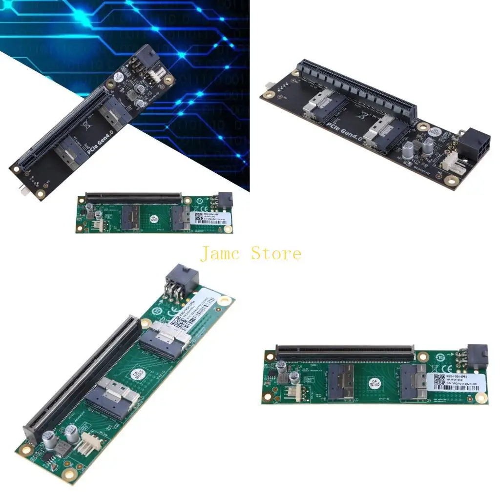 

LX0B PCIe4.0 to SFF-8654 Conversion Board Suport PCIE X16 Slot for NVMe SSD Fast
