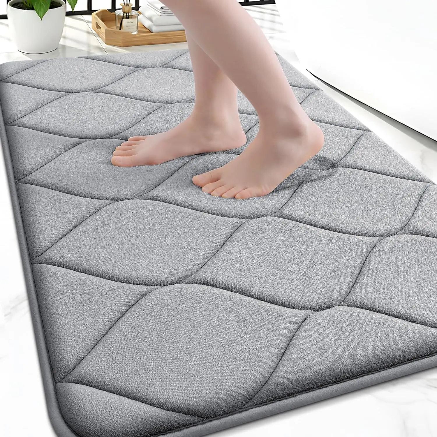 

Коврик для ванной из пены с эффектом памяти 30''x20'', ультрамягкий, нескользящий, плюшевый, впитывающий воду, быстросохнущий и