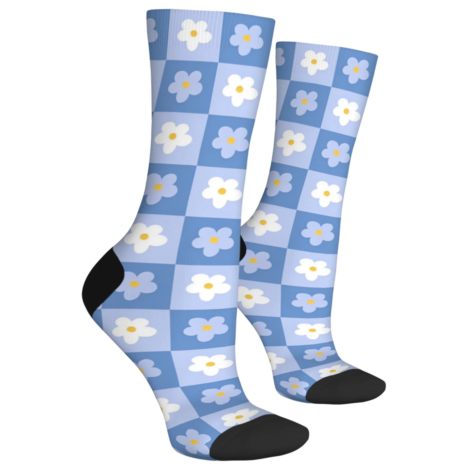 Spring flower print men's socks comfortable breathable non-slip socks novelty Harajuku retro street hip-hop socks party fun gift