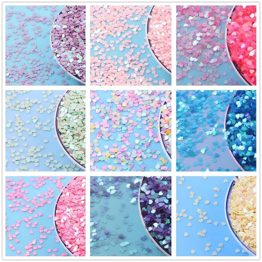 3mm Love Heart Glittering Sequins Paillettes For Slime Additives Supplies Kit DIY Slime Accessories Filler For Fluffy Clear Clay