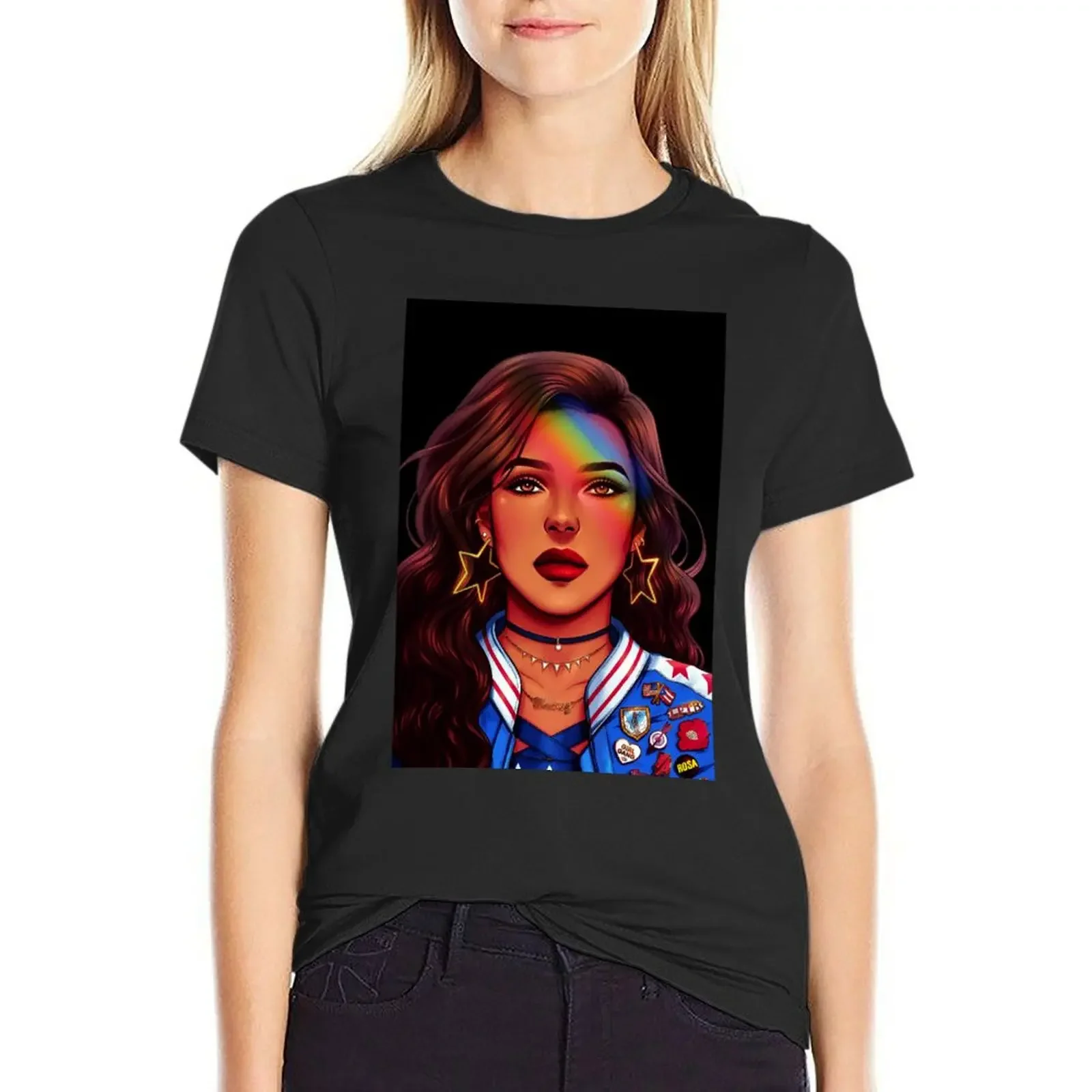 

America Chavez T-Shirt kawaii clothes oversized female funny fashion woman blouse 2024