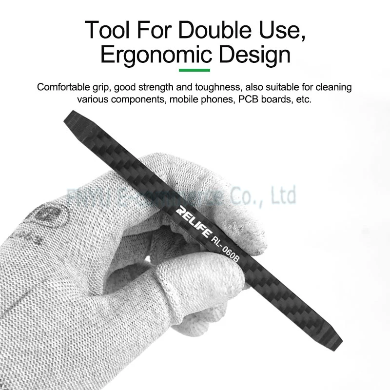 RELIFE-RL-060B Desmontagem Crowbar, Fibra De Carbono, Não-magnético, Anti-estático, Desmontagem Ferramenta para o Telefone Móvel, Laptop, Camera Repair