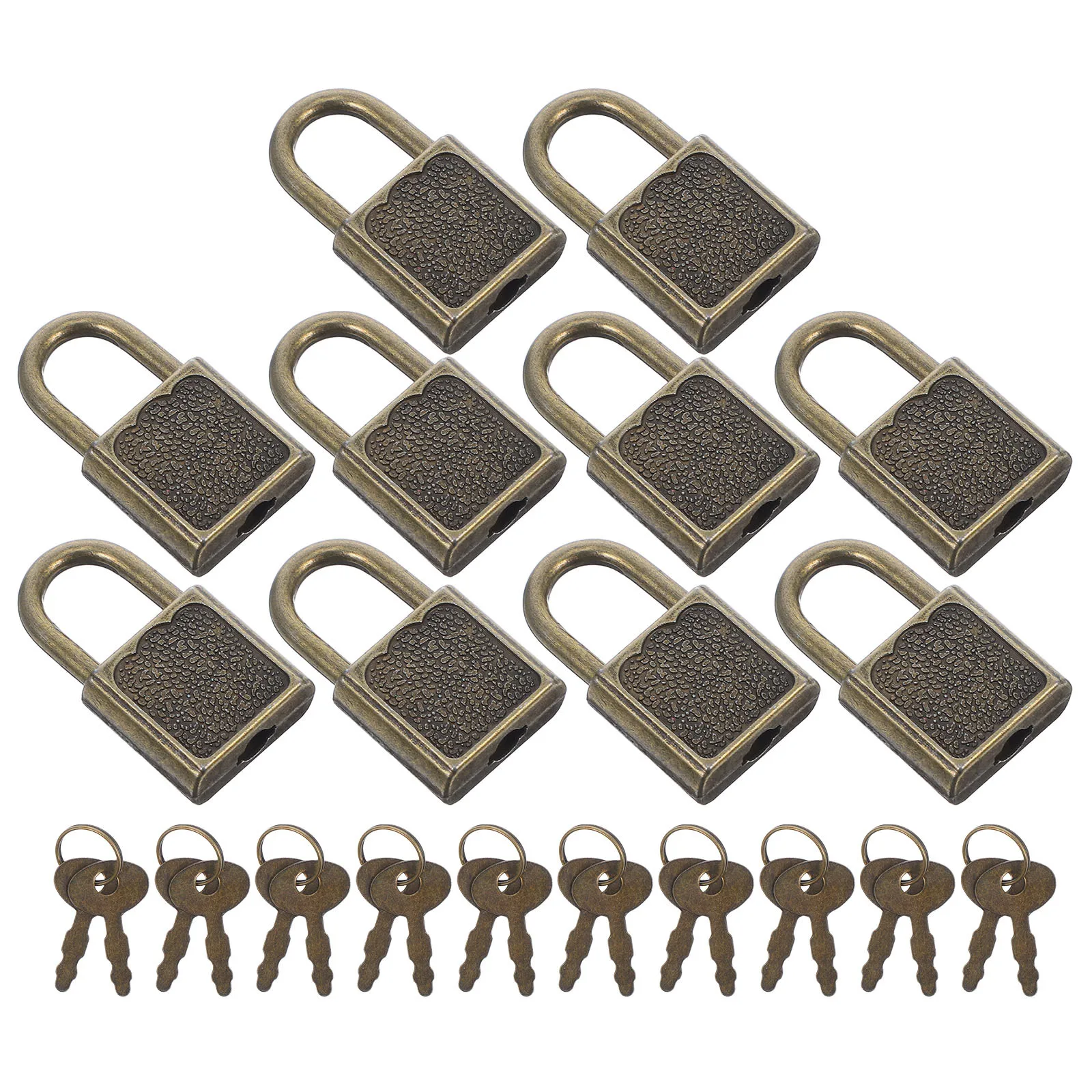 

10Pcs Mini Square Zinc Alloy Locks Keys Diary Padlock for Locker Luggage Jewelry Key Padlock Mini