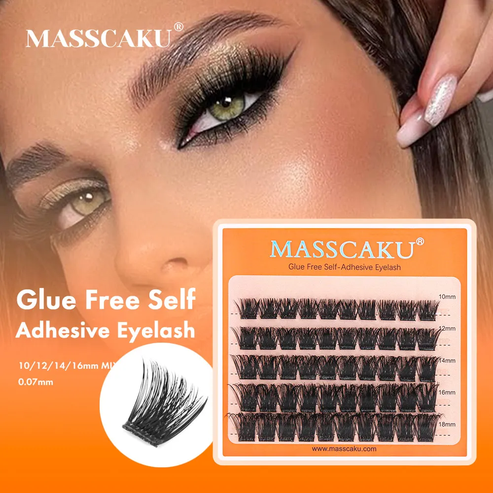 Masscaku sem necessidade de cola individual diy clusters cílios ferramentas de maquiagem cils macio reutilizável cílios postiços maquiagem diária em casa