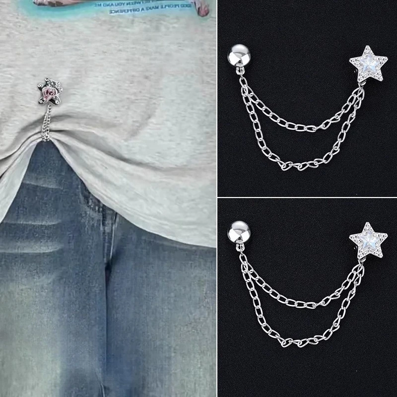 مشبك ملابس مغناطيسي متعدد الوظائف مع سلسلة أزرار معدنية مشبك ملابس وشاح بنطلون أرجل الكفة تثبيت دبوس مغناطيسي #3